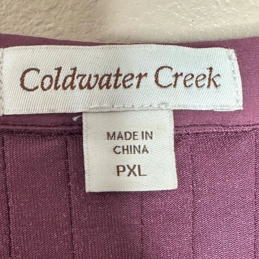 Coldwater Creek Velvet Pleated Tunic Top With Pockets Burgundy PXL‎ Whimsical - Picture 3 of 7